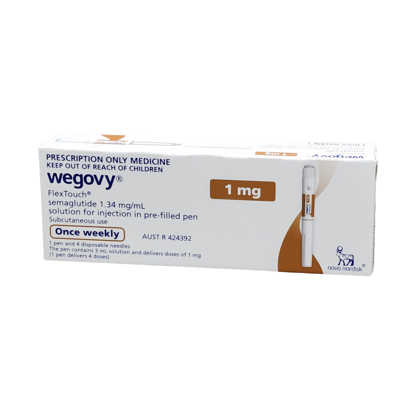 WEGOVY FLEXTOUCH SEMAGLUTIDE 1MG PER DOSE - 1.34ML/ML 3ML - 4 DOSES