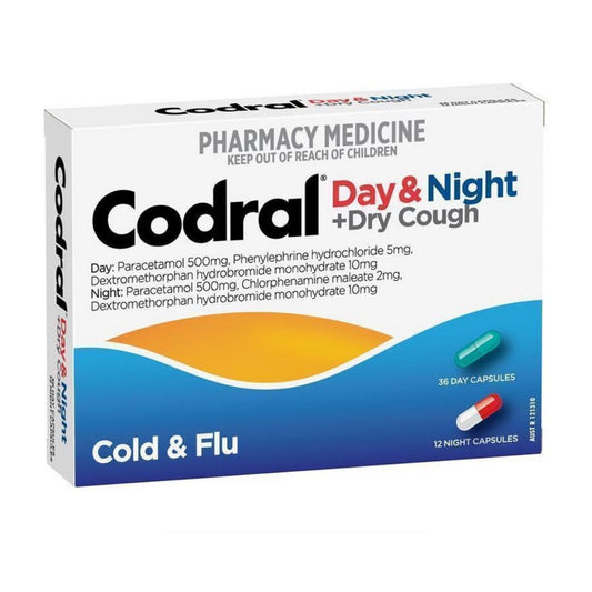 Codral Day & Night Cold & Flu + Dry Cough 48 Capsules