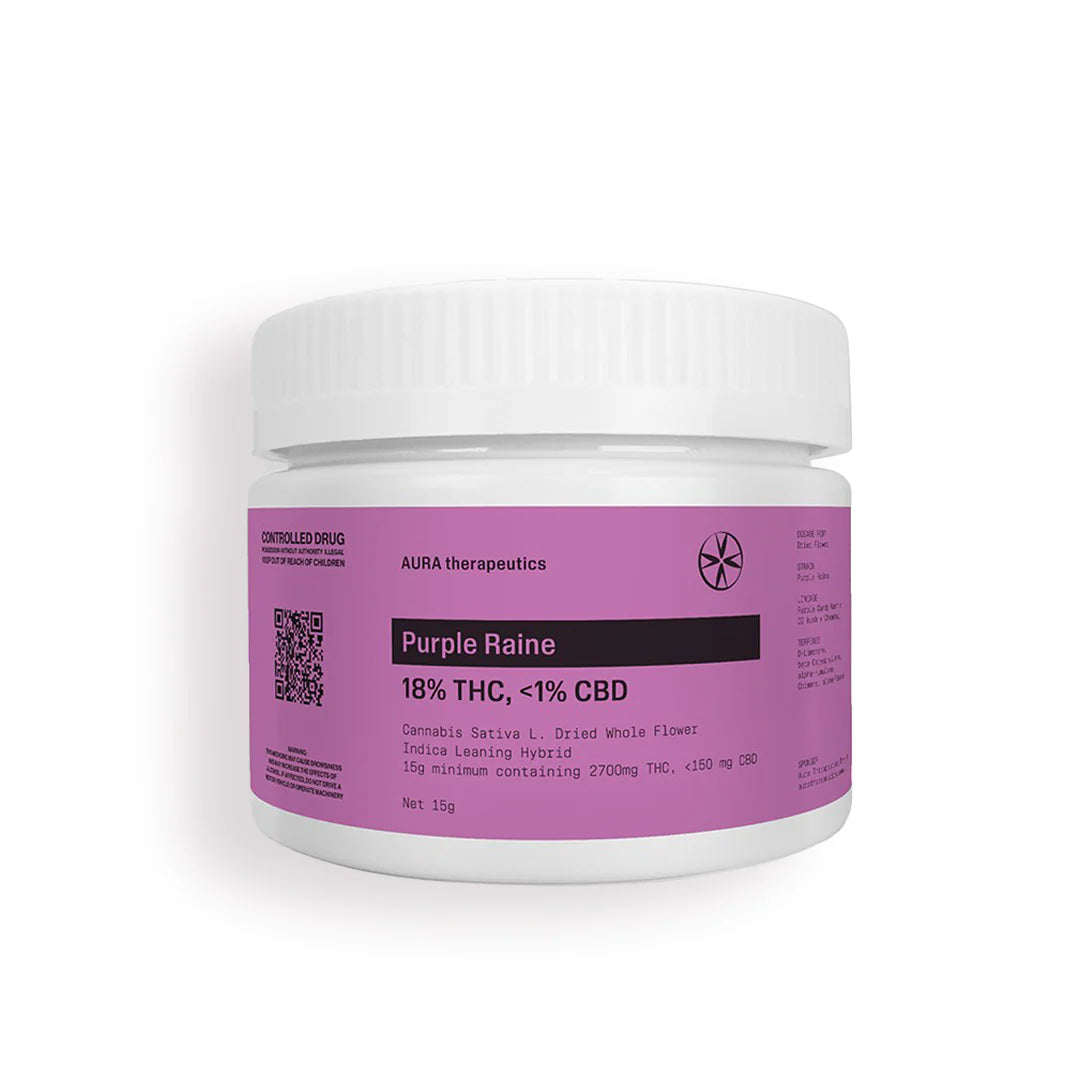AURA Purple Raine 18% THC Cannabis Flower - 15g