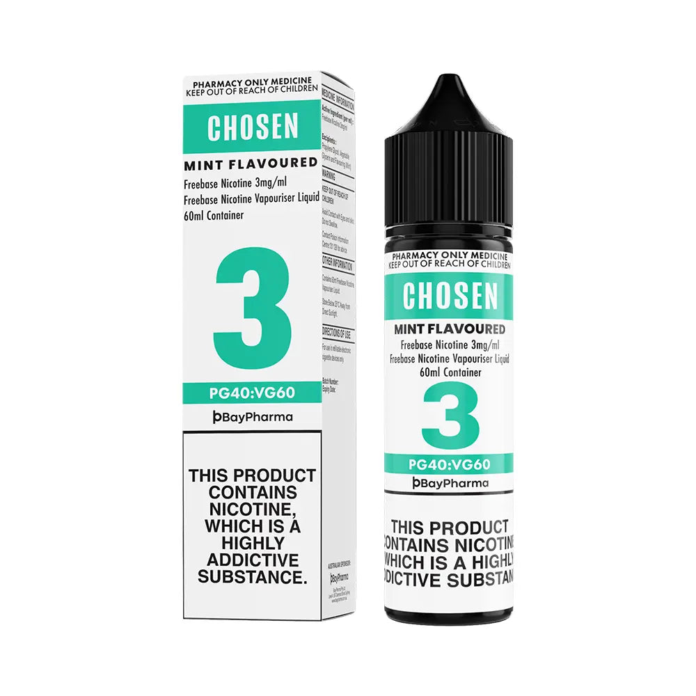 CHOSEN by LULA NICOTINE E-Liquid 3mg/ml 60ml, Tobacco/ Mint - No Prescription Required