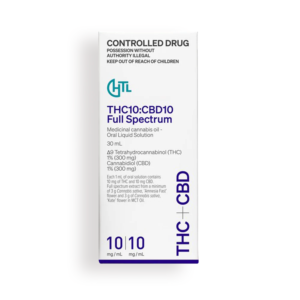 Helius Therapeutics HTL Balanced THC 10mg/ml CBD 10mg/ml Cannabis Oil - 30mL