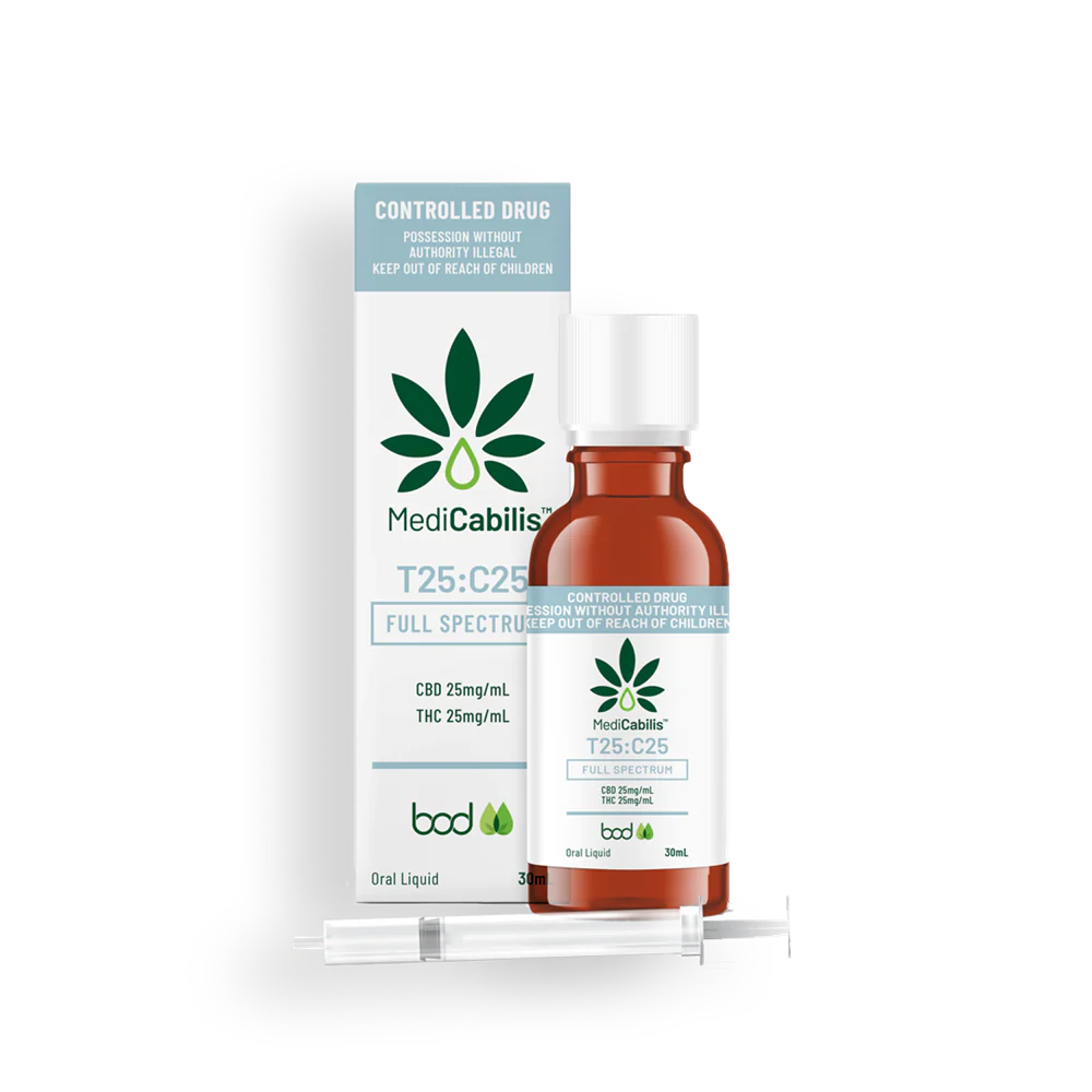 MediCabilis Balanced THC 25mg/ml CBD 25mg/ml Cannabis Oil - 30mL