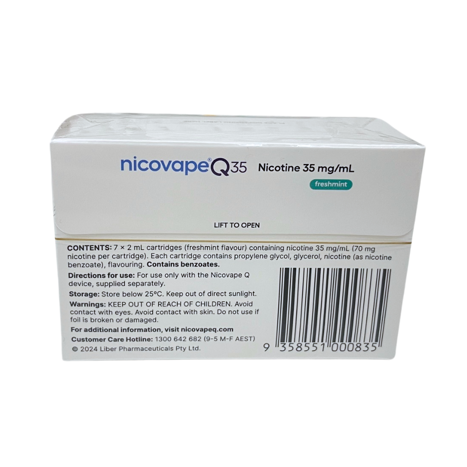 Nicovape Q35 Nicotine 35mg/ml (7x2ml) Cartridges