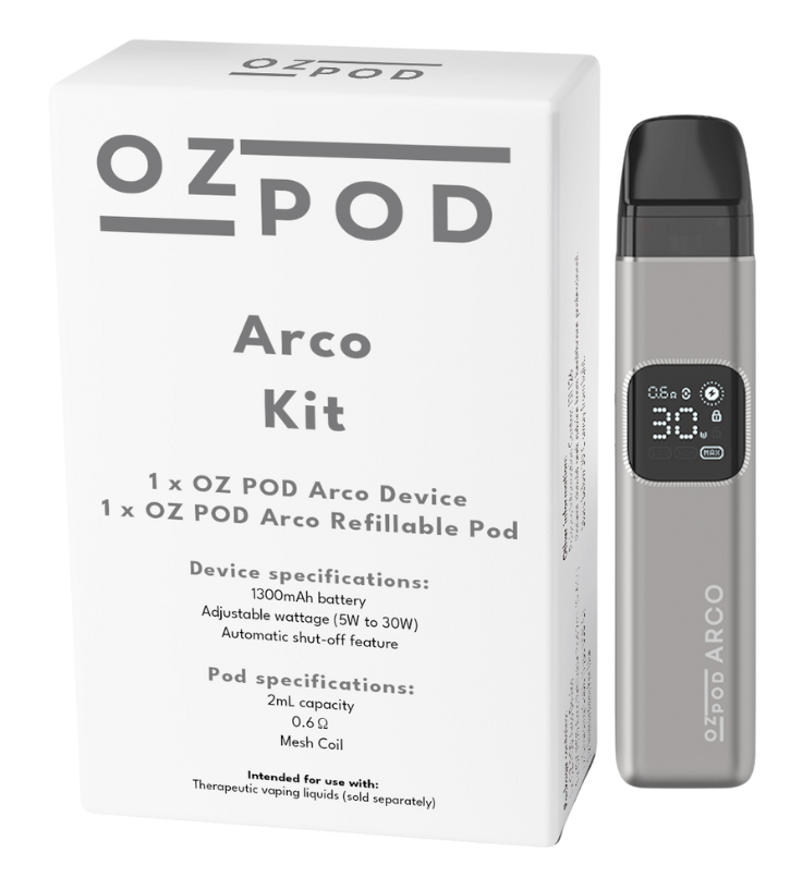 OzPod Arco Vaping Kit Nicotine Vaporiser Vape Device - Grey