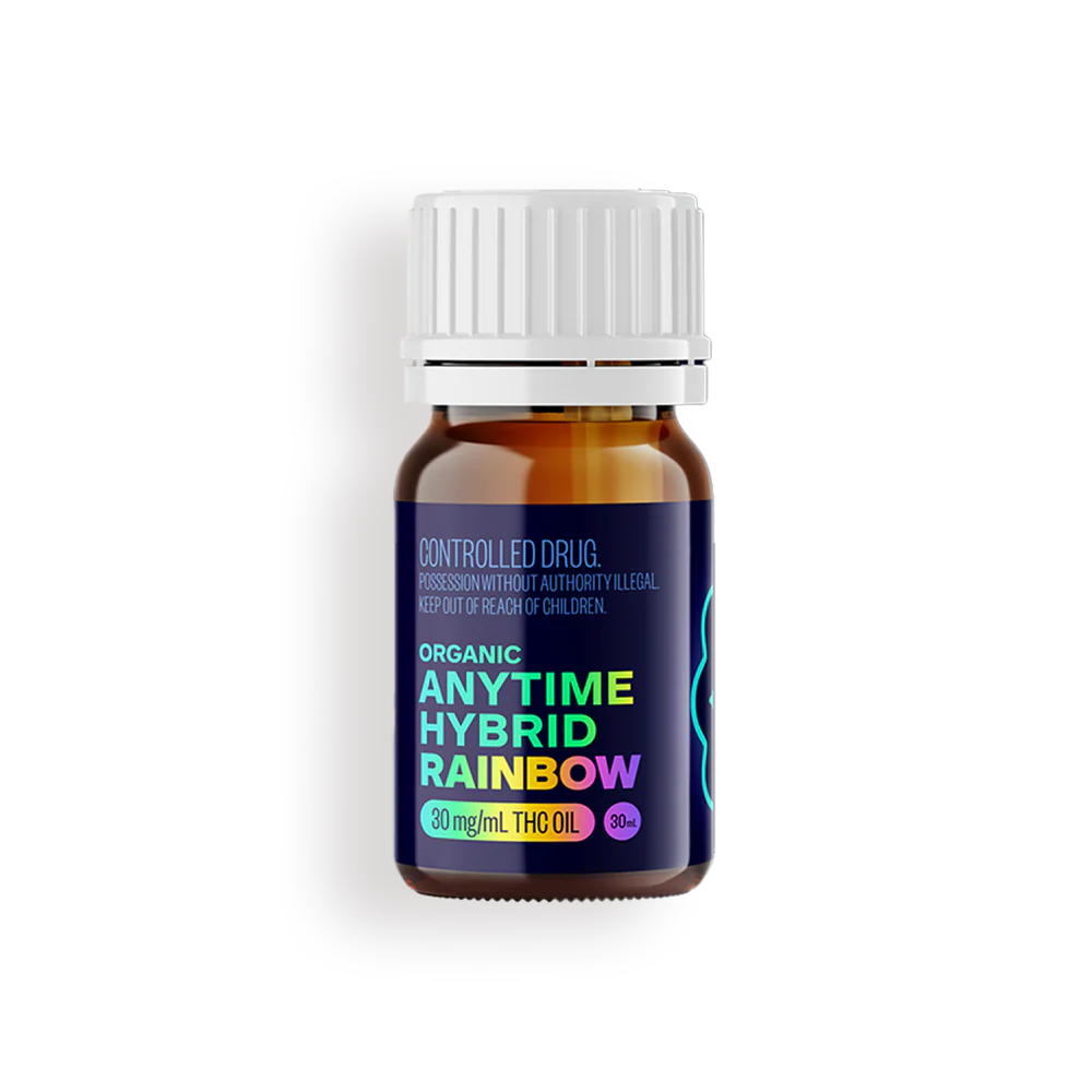 Rainbow Anytime Hybrid Organic THC 30mg/ml Cannabis Oil - 30mL