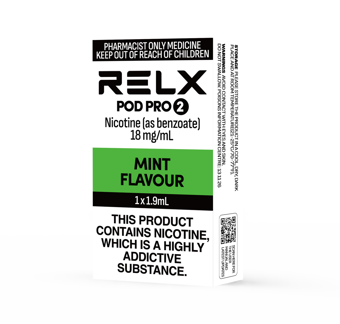RELX Pod Pro 2 18mg/ml 1.9ml Nicotine Vape Replacement Pods - No Prescription Required
