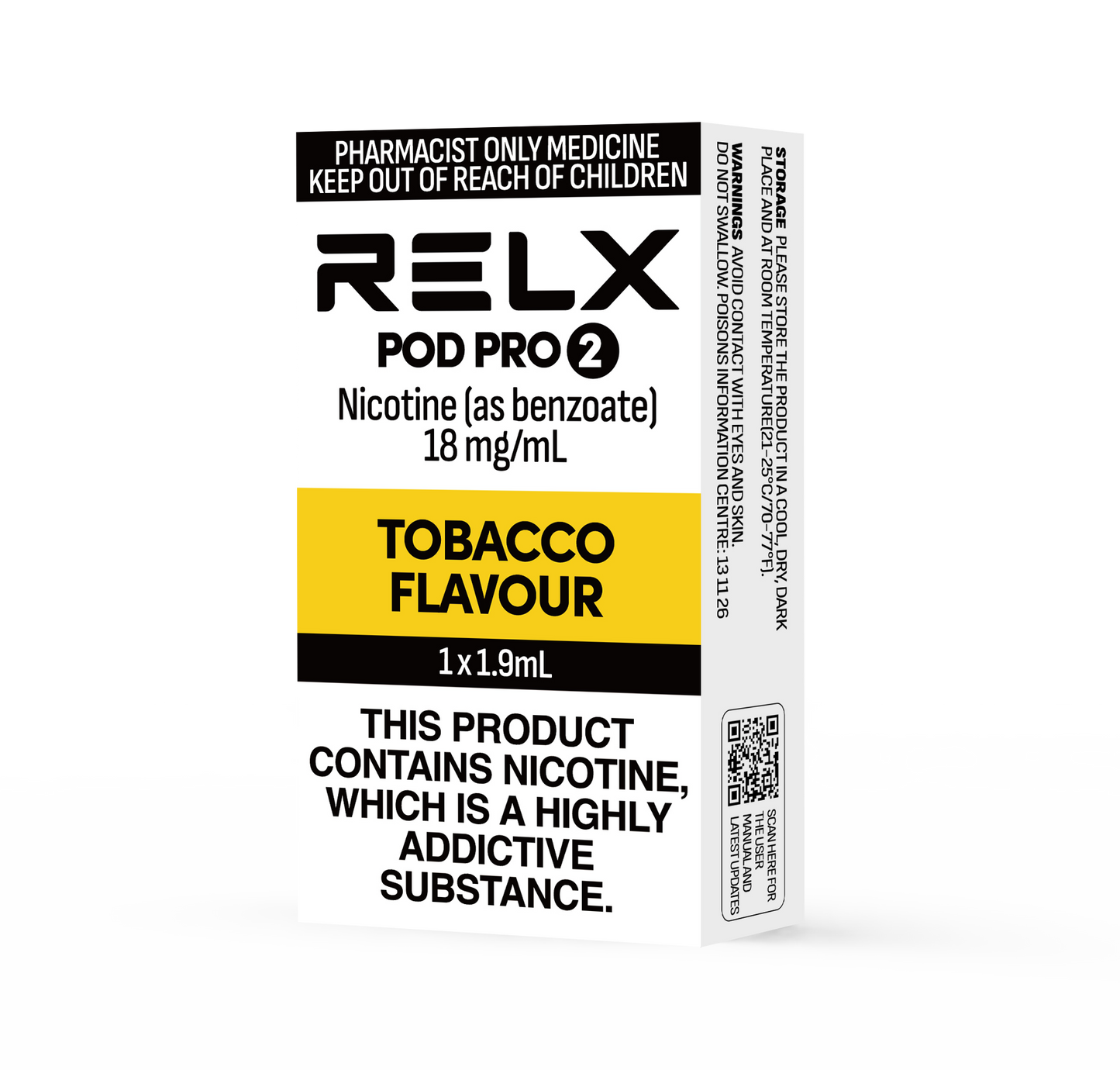 RELX Pod Pro 2 18mg/ml 1.9ml Nicotine Vape Replacement Pods - No Prescription Required