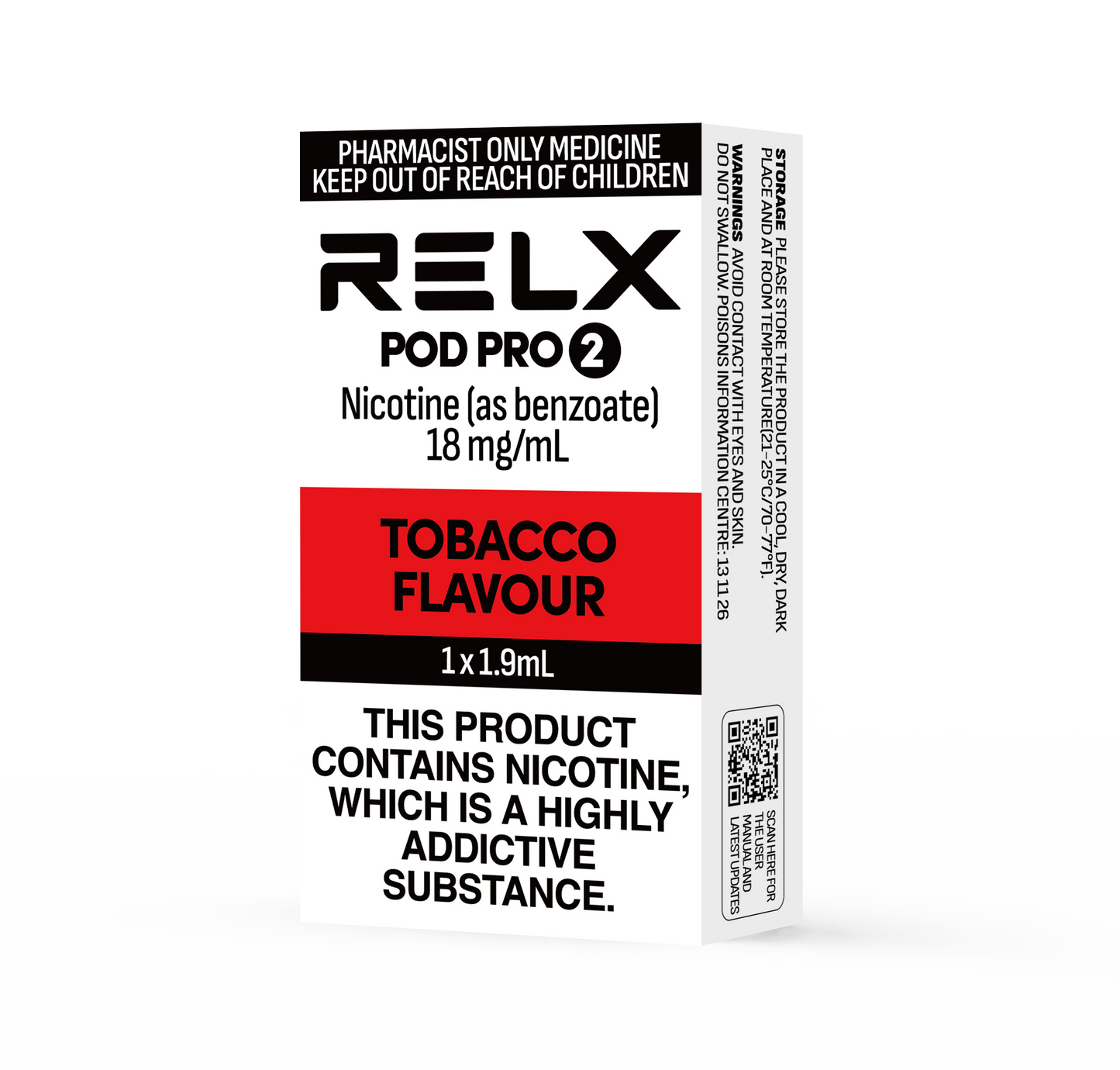 RELX Pod Pro 2 18mg/ml 1.9ml Nicotine Vape Replacement Pods - No Prescription Required