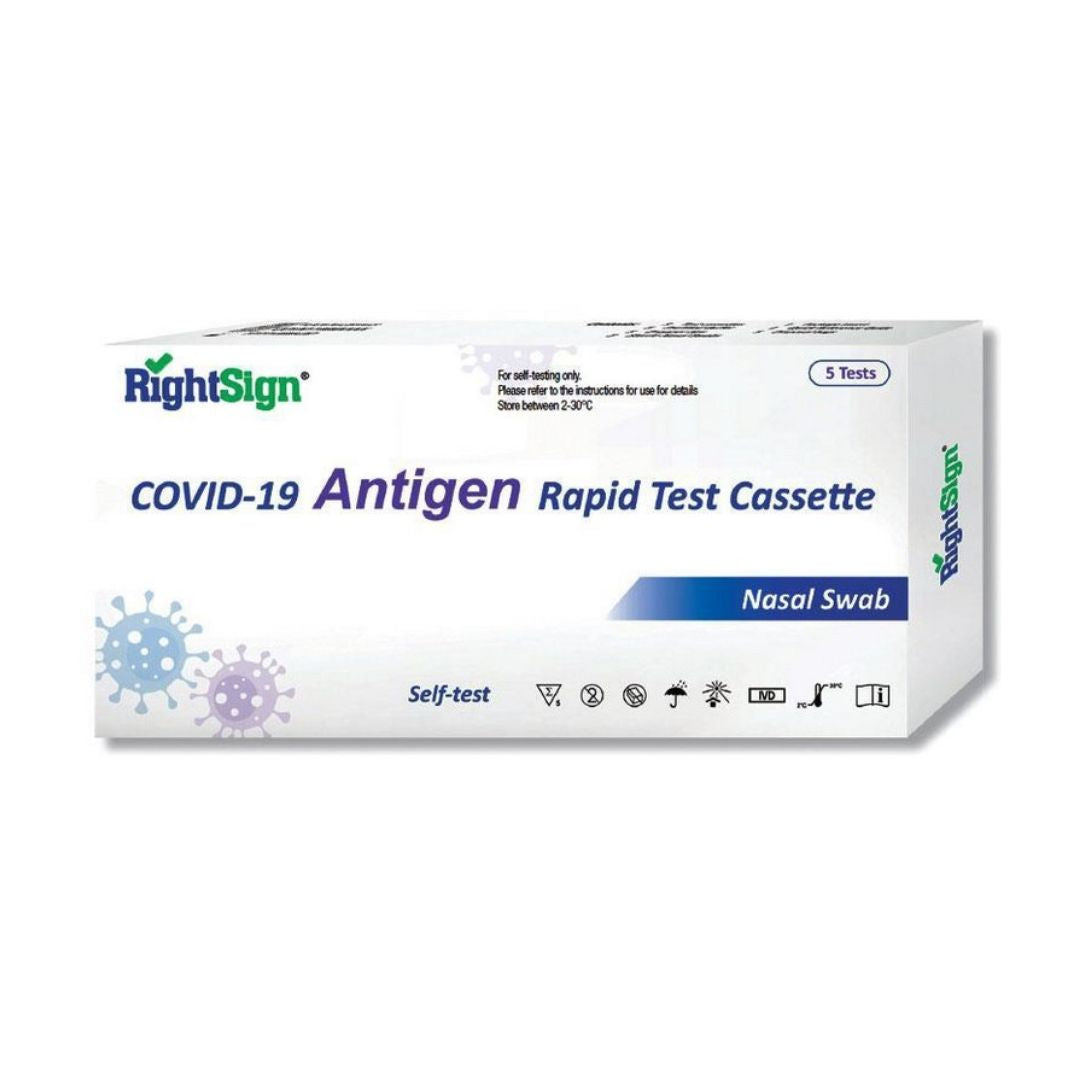 RightSign COVID 19 Antigen Test (Nasal Swab) Self Test 5 Pack