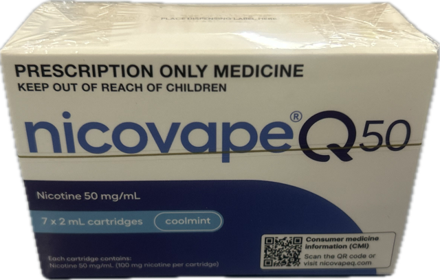 Nicovape Q50 Nicotine 50mg/ml (7x2ml) Cartridges