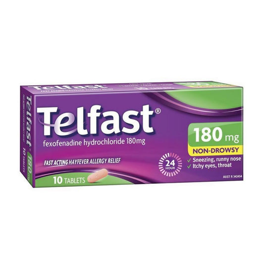 Telfast Hayfever Allergy Relief 180mg 10 Tablets