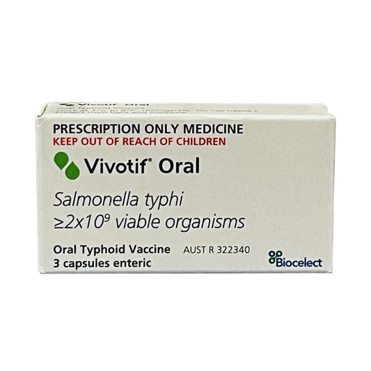 Vivotif Oral Capsules 3 - Monovalent Oral Live Attenuated Typhoid Vaccine