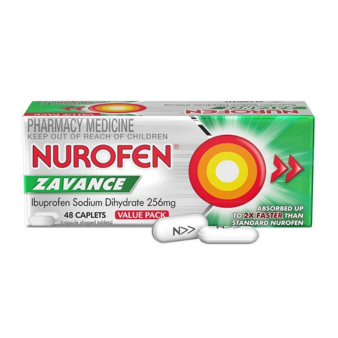 Nurofen Zavance Ibuprofen 256mg 48 Caplets