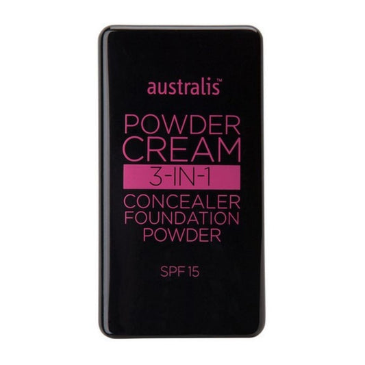 Australis Powder Cream 3-in-1 Concealer, Foundation & Powder SPF 15 9g