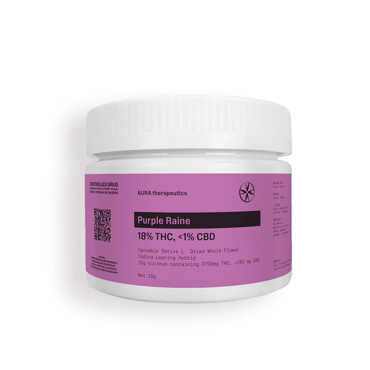 AURA Purple Raine 18% THC Cannabis Flower - 15g