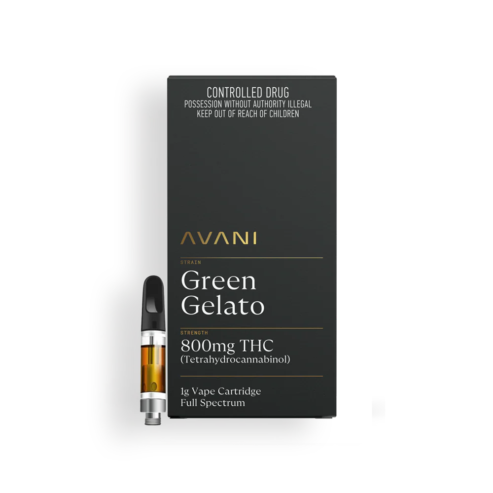 Avani Green Gelato FS Cartridge THC 800mg 510 Cannabis Vape Inhalation - 1g