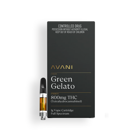 Avani Green Gelato FS Cartridge THC 800mg 510 Cannabis Vape Inhalation - 1g