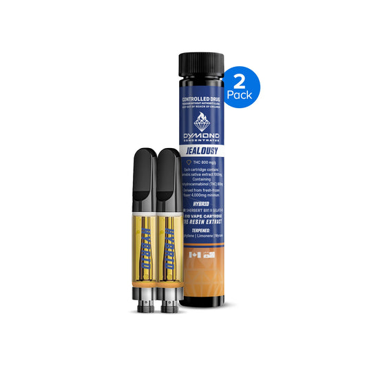Dymond LR Jealousy Cartridge THC 800mg 510 Cannabis Vape Inhalation - 2x1g