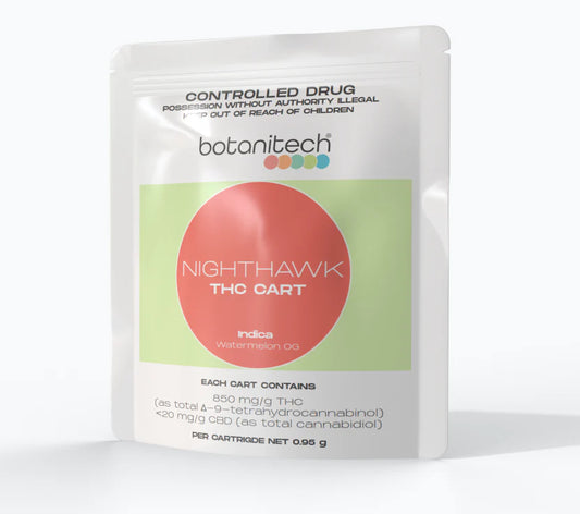 Botanitech Nighthawk Cartridge THC 850mg 510 Cannabis Vape Inhalation - 0.95g