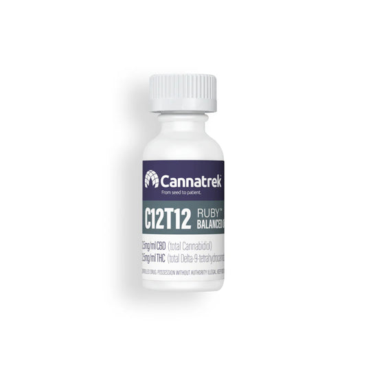 Cannatrek Ruby Balanced THC 12mg/ml CBD 12mg/ml Cannabis Oil - 30mL