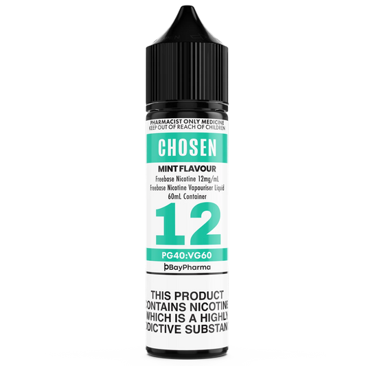 CHOSEN by LULA NICOTINE E-Liquid 12mg/ml 60ml, Tobacco/ Mint - No Prescription Required