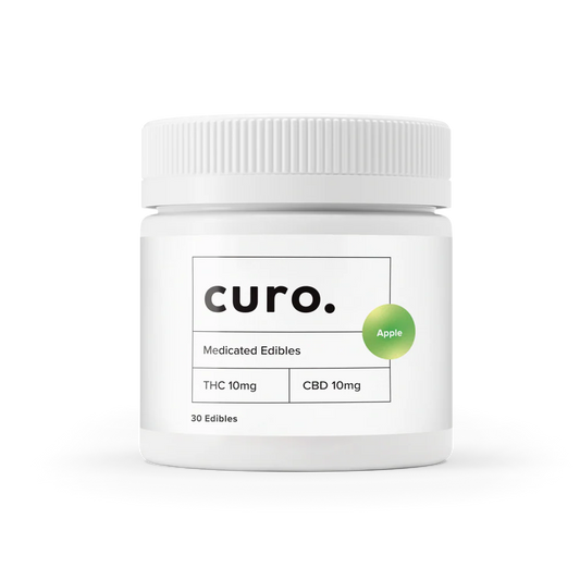 Curo Apple Balanced THC 10mg CBD 10mg Medicated Cannabis Edibles - 30 Pastilles
