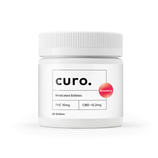 Curo Strawberry THC 10mg Medicated Cannabis Edibles - 30 Pastilles