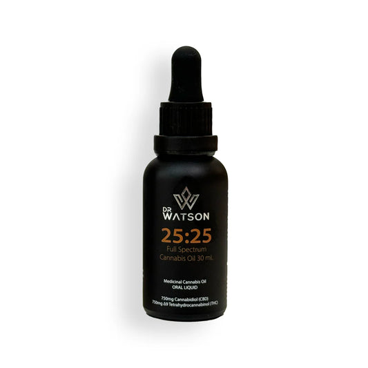 Dr Watson Balanced THC 25mg/ml CBD 25mg/ml Cannabis Oil - 30mL