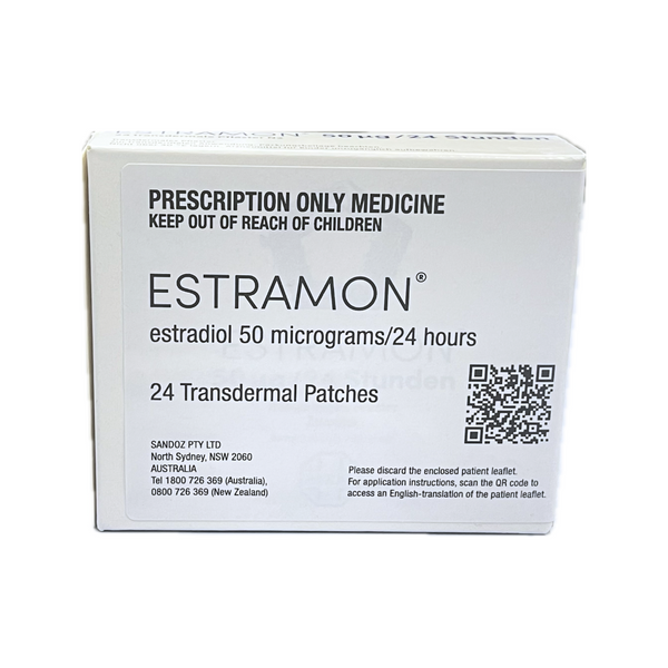 Rabbi Ramon Estramon 50mcg Patch 24 - Estradiol (Equivalent to 3 boxes of Estradot ...