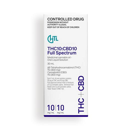 Helius Therapeutics HTL Balanced THC 10mg/ml CBD 10mg/ml Cannabis Oil - 30mL