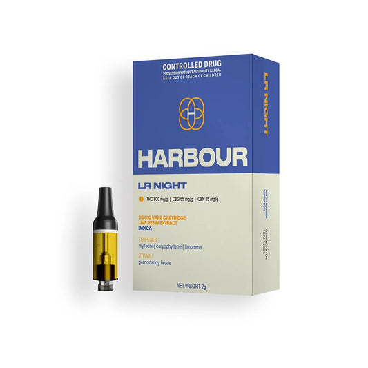 Harbour LR Night Cartridge THC 800mg 510 Cannabis Vape Inhalation - 2g