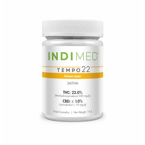 Indimed Tempo Sativa THC 22 Lemon Laser Dried Cannabis Flower 15g