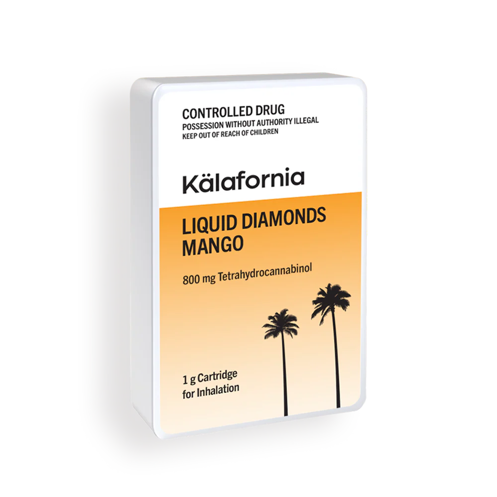 Kalafornia Liquid Diamonds (Mango) Cartridge THC 800mg 510 Cannabis Vape Inhalation - 1g