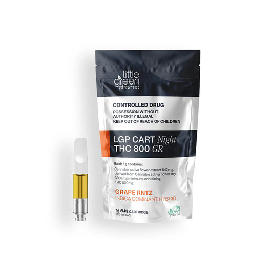 Little Green Pharma LGP Night (Grape Runtz) Cartridge THC 800mg 510 Cannabis Vape Inhalation - 1g