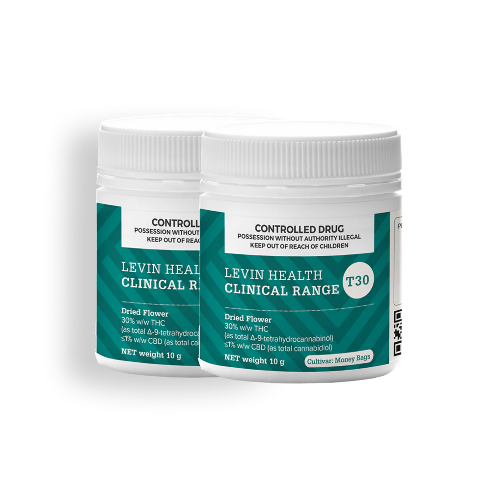 Levin Clinical Range 30% THC Indica Cannabis Flower - 2x10g