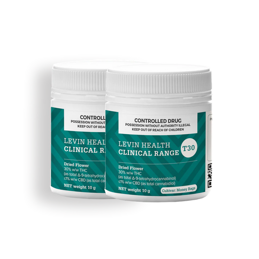 Levin Clinical Range 30% THC Indica Cannabis Flower - 2x10g
