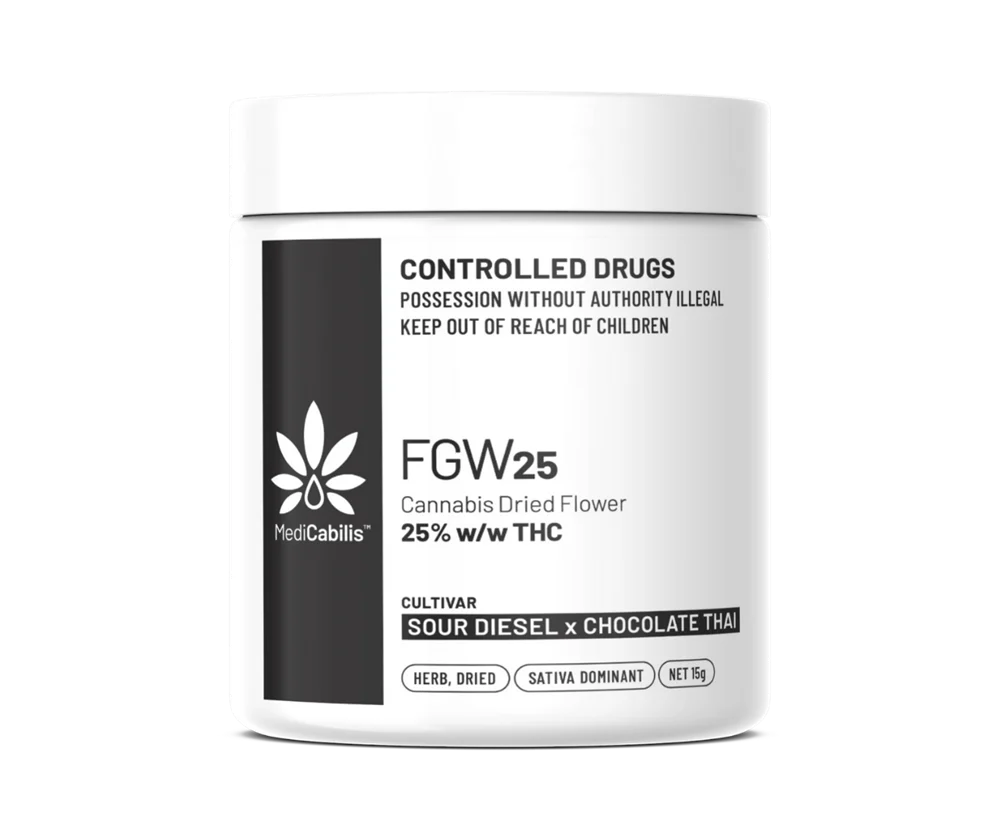 MediCabilis FGW25 Sour Choc Diesel 25% THC Cannabis Flower - 15g