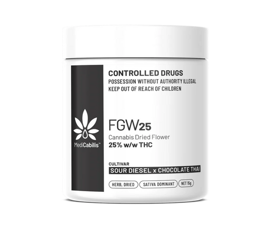 MediCabilis FGW25 Sour Choc Diesel 25% THC Cannabis Flower - 15g