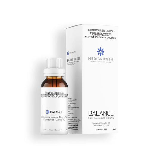 Medigrowth Balanced THC 12.5mg/ml CBD 12.5mg/ml Cannabis Oil - 30mL