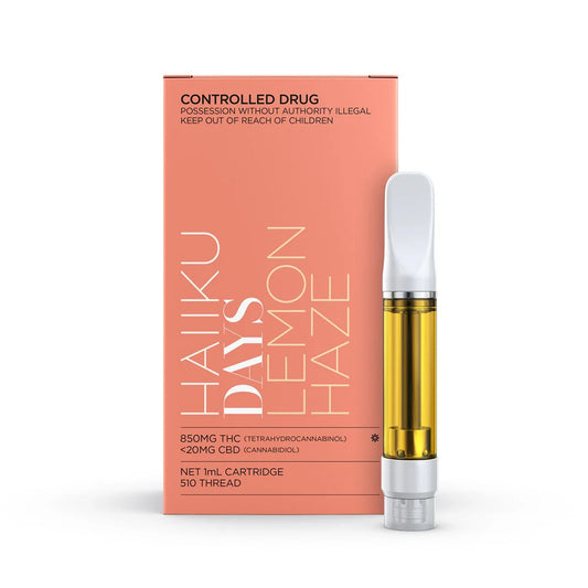 Medigrowth HAIIKU Days (Lemon Haze) Cartridge THC 850mg 510 Cannabis Vape Inhalation - 1g