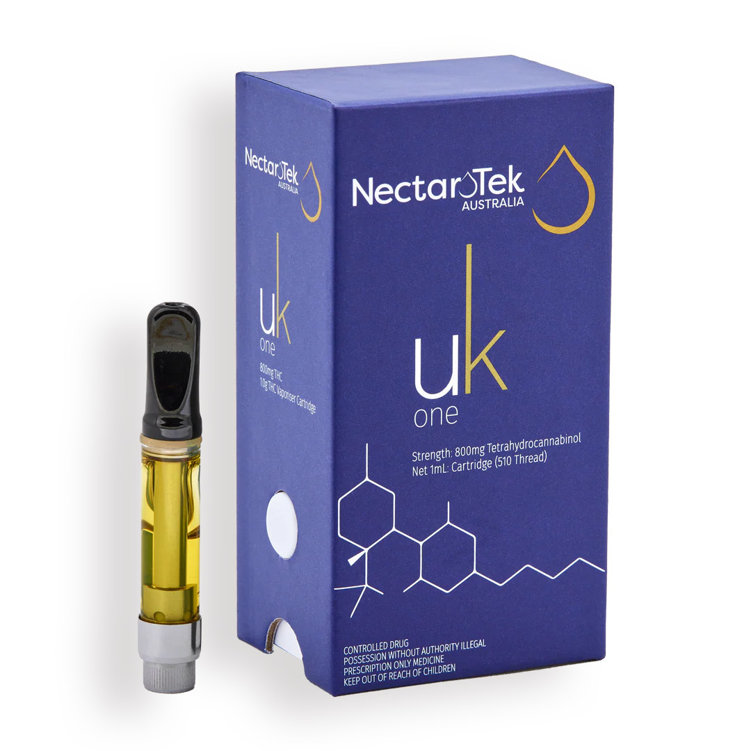 NectarTek UK ONE Cartridge THC 800mg 510 Cannabis Vape Inhalation - 1g