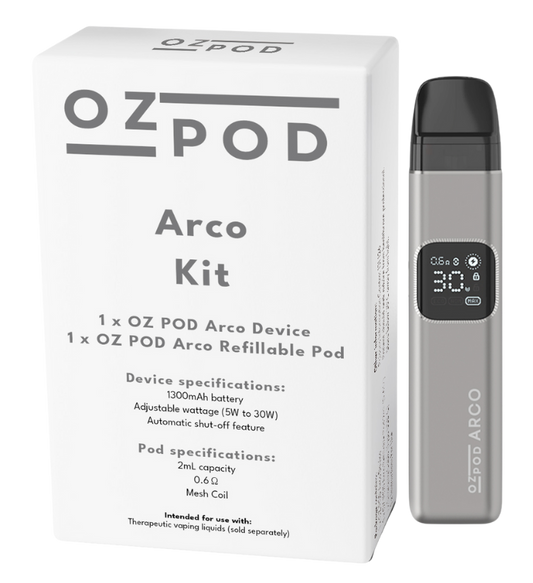 OzPod Arco Vaping Kit Nicotine Vaporiser Vape Device - Grey