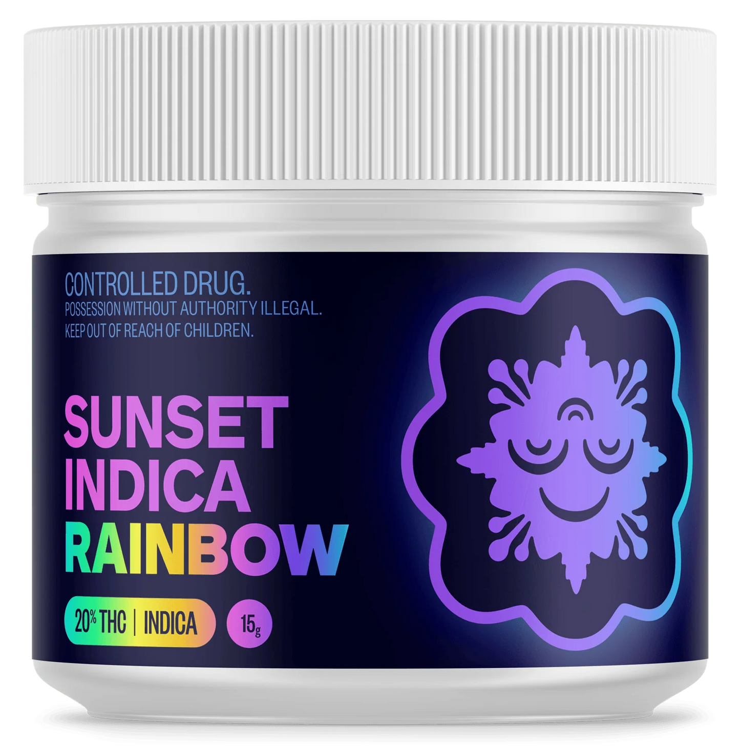 Rainbow Sunset Indica 20% THC Cannabis Flowers - 15g