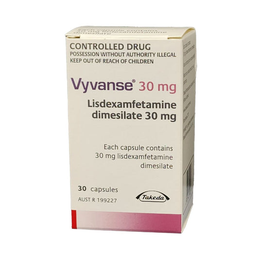 Vyvanse 30mg Capsules 30 (Authority Script) - Lisdexamfetamine