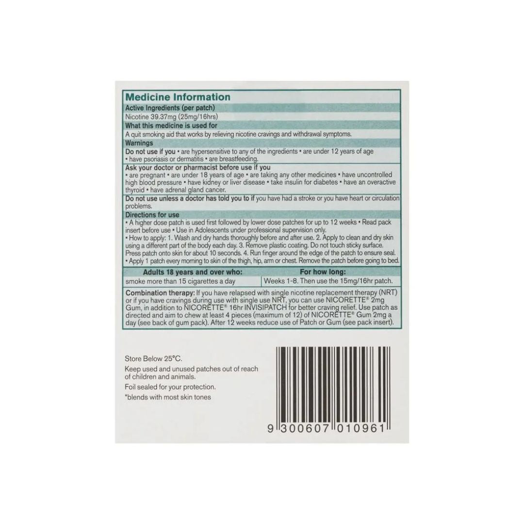Nicorette Quit Smoking Nicotine 16 Hour Invisipatch Step 1 | 28 Pack