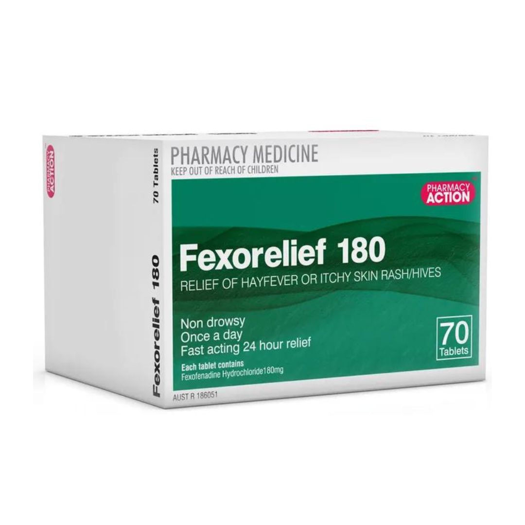 Pharmacy Action Fexorelief 180mg 10/ 30/ 70 Tablets
